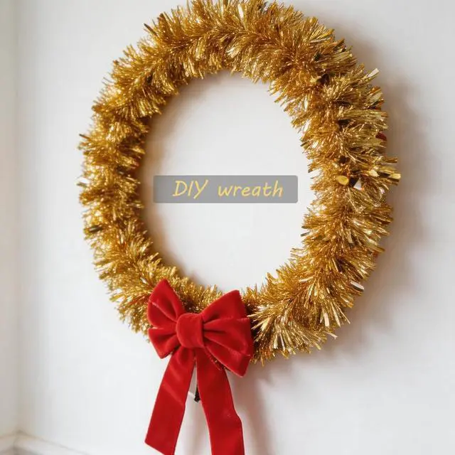 Alt view image 4 of 7 - 4Pcs Gold Tinsel Garland Glitter Vine for Outdoor Table Runner Wall Decor