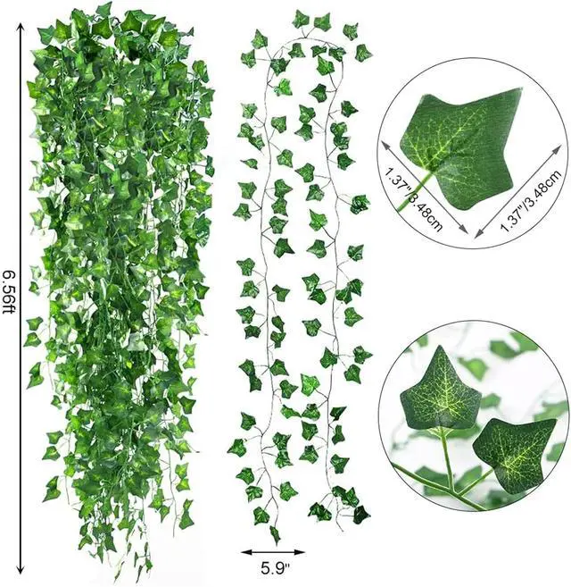 Alt view image 2 of 7 - CEWOR 14pcs 98 Feet Fake Vines for Room Decor Artificial Vines Ivy Leaves Hanging Greenery Garlands for Home Bedroom Wall Wedding
