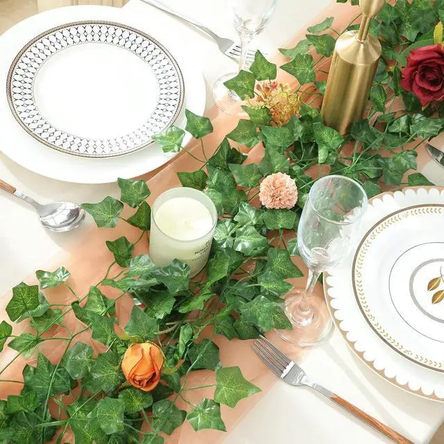 Alt view image 4 of 7 - CEWOR 14pcs 98 Feet Fake Vines for Room Decor Artificial Vines Ivy Leaves Hanging Greenery Garlands for Home Bedroom Wall Wedding