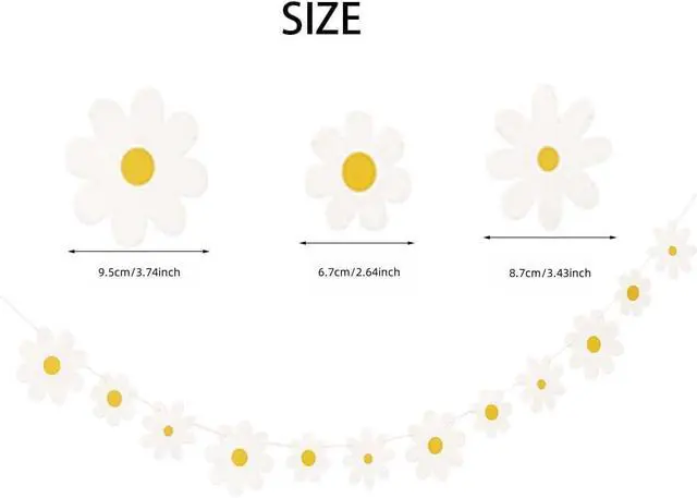Alt view image 3 of 6 - 4 Packs Daisy Banner Daisy Birthday Garland Decor Daisy Party Decoration