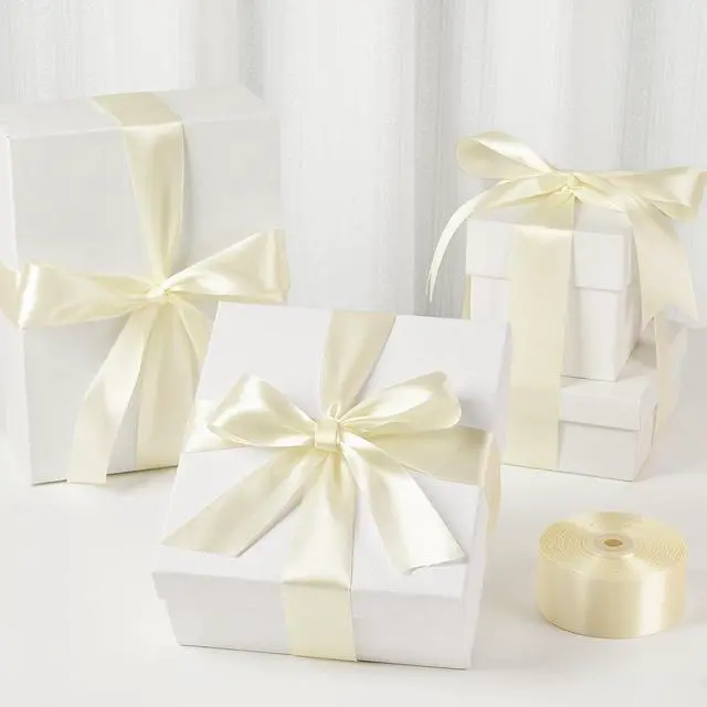 Alt view image 4 of 7 - Mauproy Ivory Satin Ribbon, 1-1/2 Inch, 50 Yards