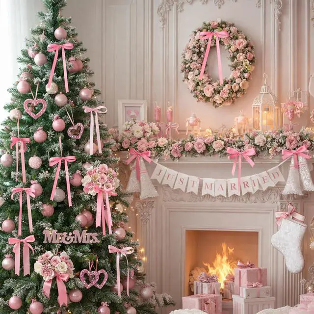 Alt view image 4 of 6 - 24 Pcs 5" x 7" Christmas Bows Hot Pink Series Coquette Decor