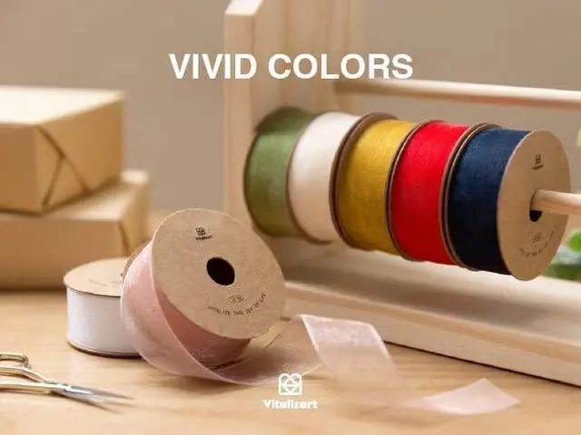 Alt view image 6 of 6 - Vitalizart Pink Organza Ribbon 1" x 30 Yd Sheer Ribbon for Gift Wrapping
