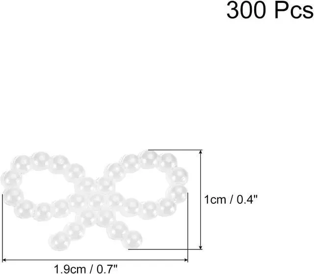Alt view image 2 of 5 - MECCANIXITY Tiny Glitter Christmas Bows ABS Pearl-Like Bow White 100 Pcs
