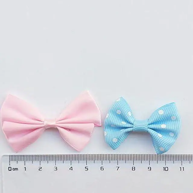 Alt view image 5 of 7 - Chenkou Craft Mix Bulk 50pcs Ribbon Flowers Bows Craft Wedding Ornament Appliques A0241