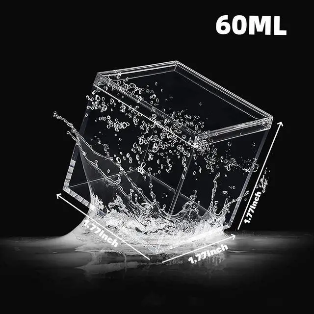 Alt view image 2 of 7 - KissYou Small Acrylic Box Clear Display Case Plastic Square Cube 2 Packs Candy Box with Lid Jewelry Storage Contanier