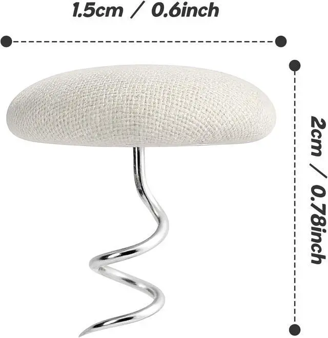 Alt view image 6 of 7 - Upholstery Tacks, Bed Skirt Pins, Rice White Twist Pins, 12 Pack