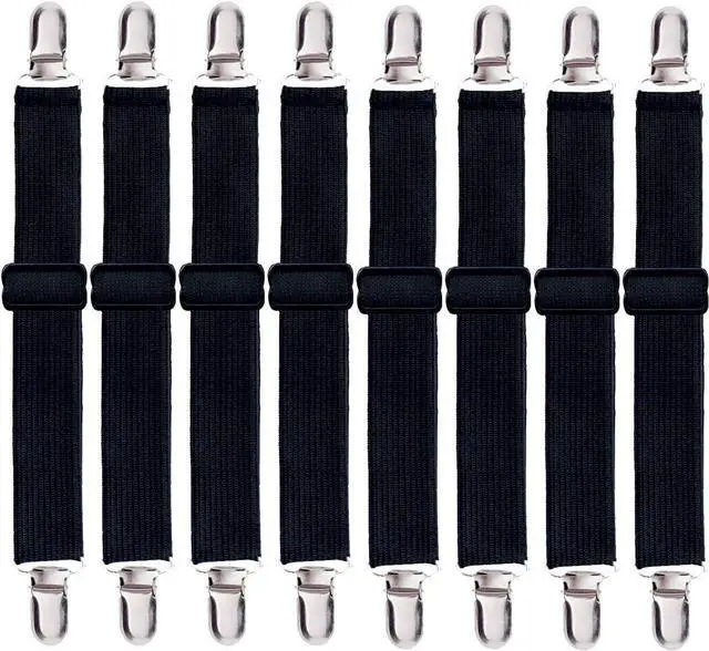 Main image of Korlon 8 Pack Sheet Straps, Adjustable Elastic Fitted Sheet Holder Clips