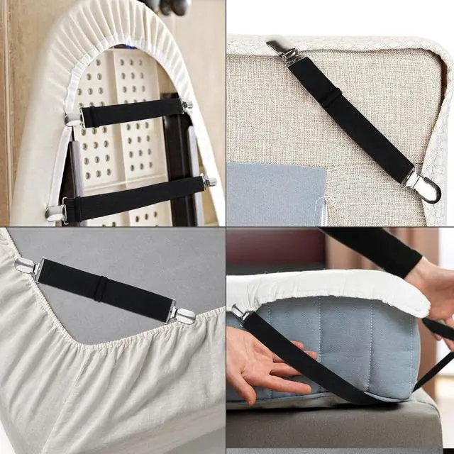 Alt view image 5 of 7 - Korlon 8 Pack Sheet Straps, Adjustable Elastic Fitted Sheet Holder Clips