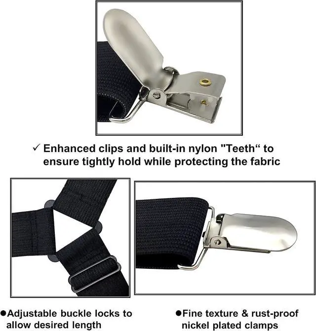 Alt view image 4 of 7 - RayTour Sheet Straps Bed Sheet Keeper Holder for Corners Sheet Stays Suspender Clips Fitted Sheet Holder Clips Garters Fasteners Mattress Clamps