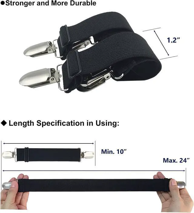 Alt view image 5 of 7 - RayTour Sheet Straps Bed Sheet Keeper Holder for Corners Sheet Stays Suspender Clips Fitted Sheet Holder Clips Garters Fasteners Mattress Clamps