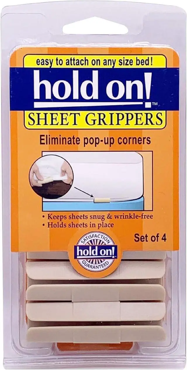 Main image of Fresh Ideas Bed Sheet Grippers Easy to Use Sheet Holders for Mattresses with Traditional Welting Seams, 4 Count