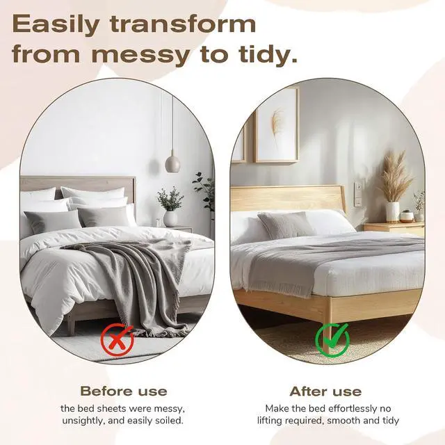 Alt view image 4 of 7 - Mattress Lifter Bed Sheet Tucker Tool, Bed Making Tool Protect Your Back, Hand, Reduce Excess Strain for Bed Sheet Change Neatly and Easy, Wooden Mattress Tucker Paddle for Changing Sheets Bed Skirts