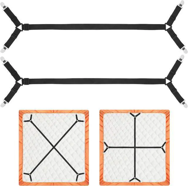 Main image of Bed Sheet Holder Straps, 2Pcs Elastic Adjustable Bed Sheet Grippers