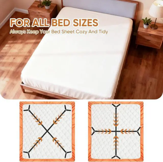 Alt view image 6 of 7 - Bed Sheet Holder Straps, 2Pcs Elastic Adjustable Bed Sheet Grippers
