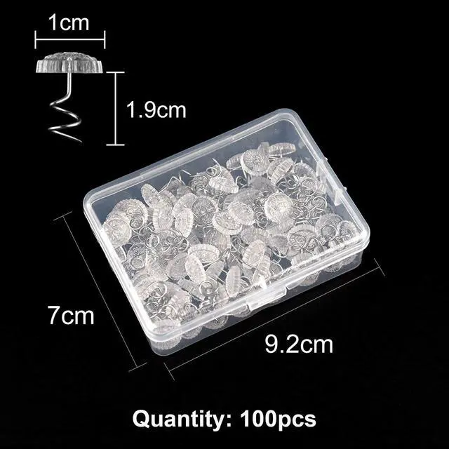 Alt view image 2 of 6 - KUUQA 100 Pieces Upholstery Twist Pins Clear Heads Bed Skirt Pins