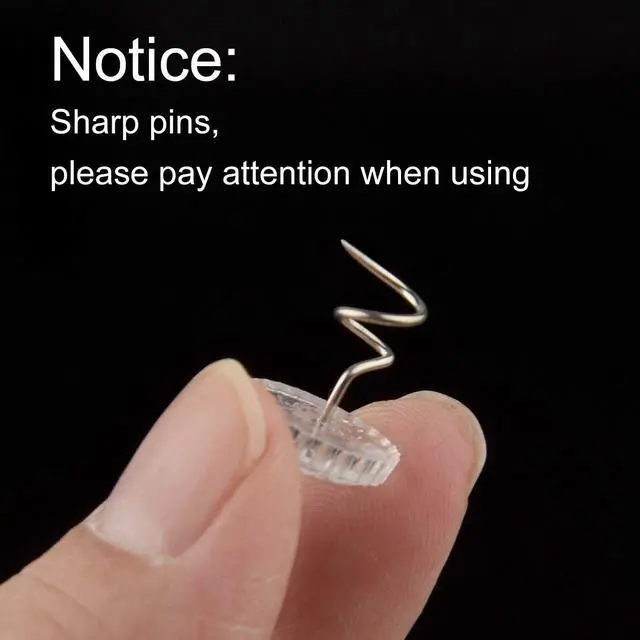 Alt view image 4 of 6 - KUUQA 100 Pieces Upholstery Twist Pins Clear Heads Bed Skirt Pins