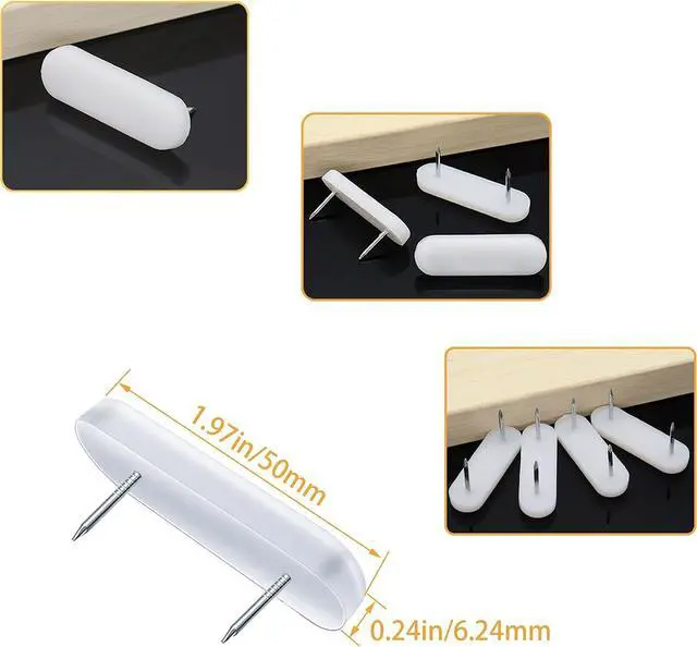 Alt view image 2 of 7 - 30 Piece Bed Skirt Pins or Holders for Upholstery, Slipcovers and Bedskirts