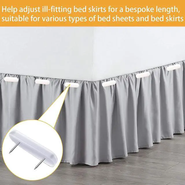Alt view image 3 of 7 - 30 Piece Bed Skirt Pins or Holders for Upholstery, Slipcovers and Bedskirts