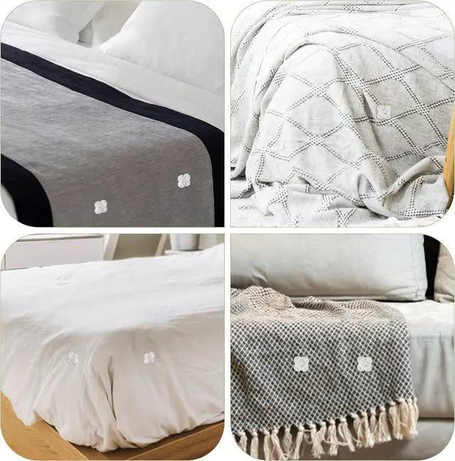 Alt view image 6 of 7 - 100pcs Bed Skirt Pins, 0.43 Inch Twist Pins with Clear Heads Upholstery Tacks Headliner Pin for Slipcovers and Bedskirts Holders (Four-Leaf Clover)