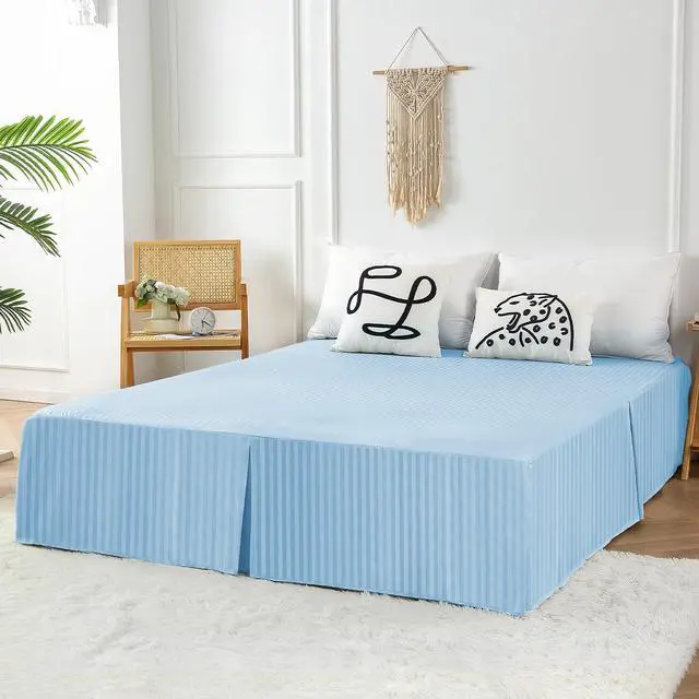 Alt view image 2 of 6 - HENGWEITEXT Queen Size Bed Skirt Split Corners,Pleated Bed Skirts with Split Corners,Queen Size Ruffle Bed Skirt Split Corners,Easy Fit,Fade Resistant,Wrinkle Free,Tailored Drop