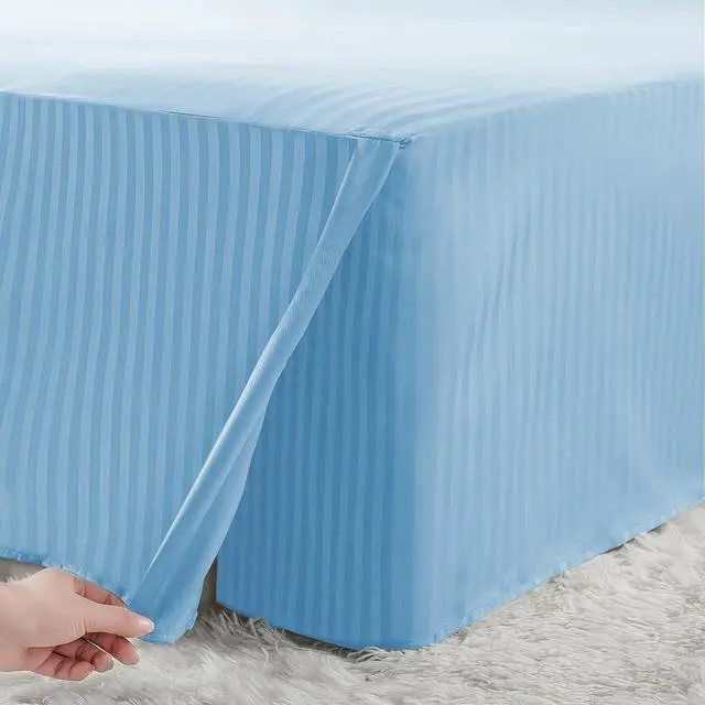 Alt view image 5 of 6 - HENGWEITEXT Queen Size Bed Skirt Split Corners,Pleated Bed Skirts with Split Corners,Queen Size Ruffle Bed Skirt Split Corners,Easy Fit,Fade Resistant,Wrinkle Free,Tailored Drop