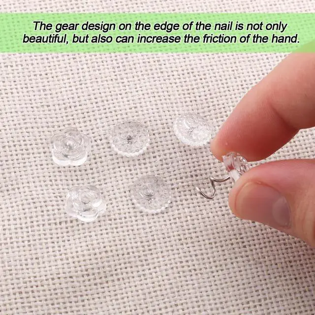 Alt view image 4 of 7 - 100pcs Bed Skirt Pins, Strong Hold Upholstery Tacks Headliner Pins Flower and Mushroom Clear Heads Spiral Push Pin Twist Pins for Fixing Slipcovers Bedskirts Furniture Drapery Quilt Fabrics in Place