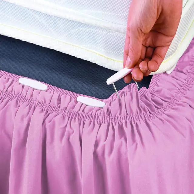 Alt view image 2 of 5 - Collections Etc Bed Skirt Holding Pins - Set Of 16,