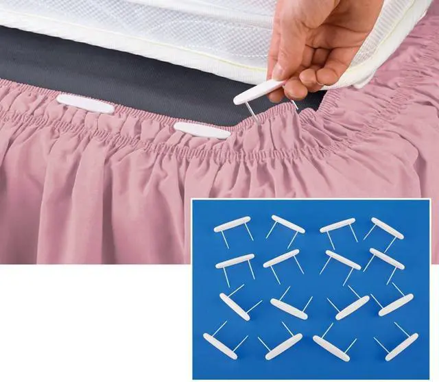 Alt view image 4 of 5 - Collections Etc Bed Skirt Holding Pins - Set Of 16,