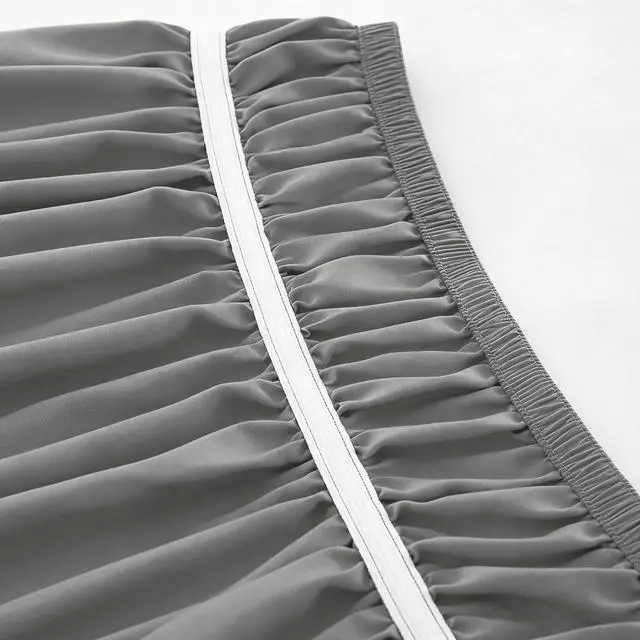 Alt view image 7 of 7 - Vocander Grey Twin Bed Skirt 14 Inch Drop, Elastic Wrap Dust Ruffle