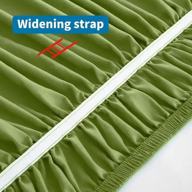 Alt view image 6 of 7 - Entisn Sage Green Wrap Around Bed Skirt, Twin Twin XL 18-Inch Brushed Drop