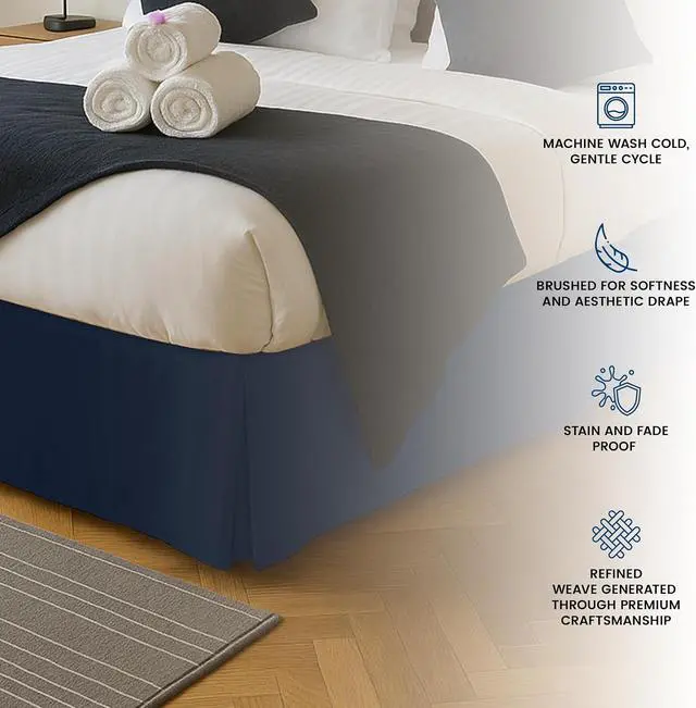 Alt view image 5 of 7 - Full Bed Skirt, Hides Under-Bed Storage 16 Inch Drop, Pleated, White