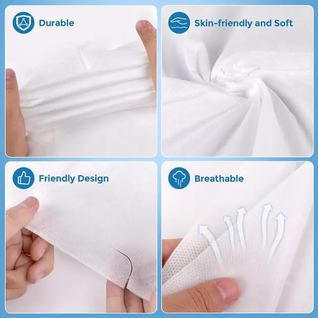 Alt view image 7 of 7 - Disposable Bed Sheets for Hotel, King Size Travel Disposable Bedding Set,Disposable Duvet/Comforter Cover,Safe and Portable for Travel,Contains 1bed Sheet 1quilt Cover and 2pillowcases