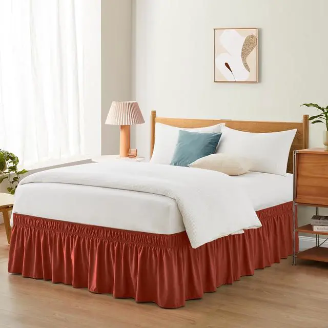 Main image of Entisn Rust Wrap Around Bed Skirt, Twin Twin XL 14-Inch Brushed Drop