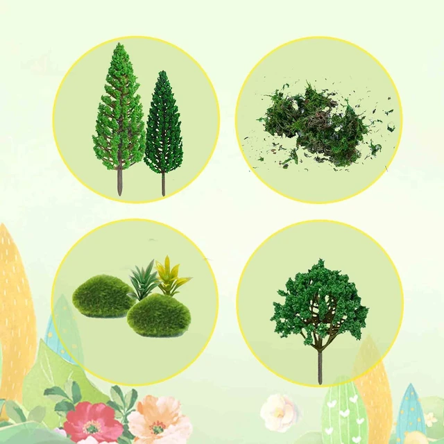 Alt view image 3 of 7 - 30 Pieces Model Trees Mixed 1.7-6 Inch Fake Miniature Trees