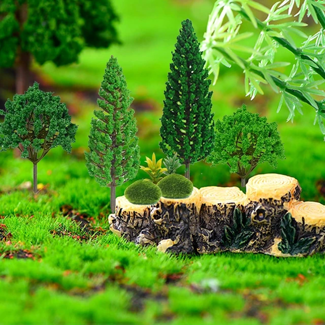 Alt view image 7 of 7 - 30 Pieces Model Trees Mixed 1.7-6 Inch Fake Miniature Trees