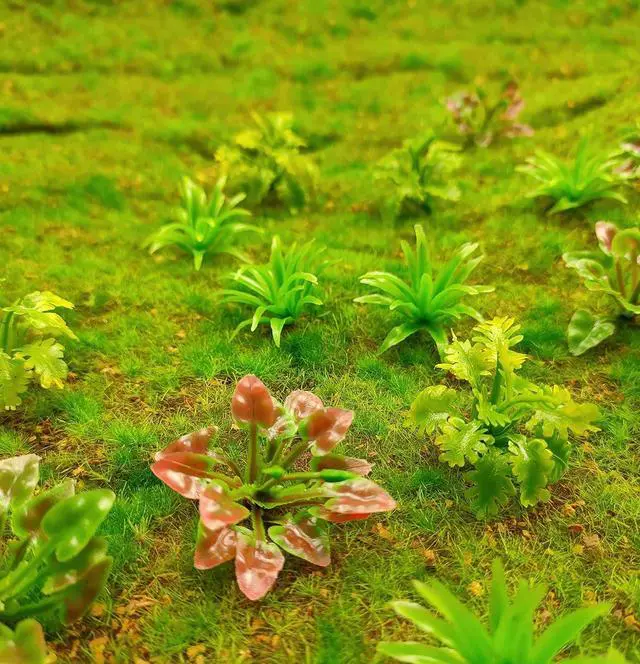 Alt view image 5 of 7 - 90pcs Mini Model Trees Plants Flowers Green Shrubs Bush Model, Aritificial Plants Model Train Scenery Architecture Flower Model Scenery
