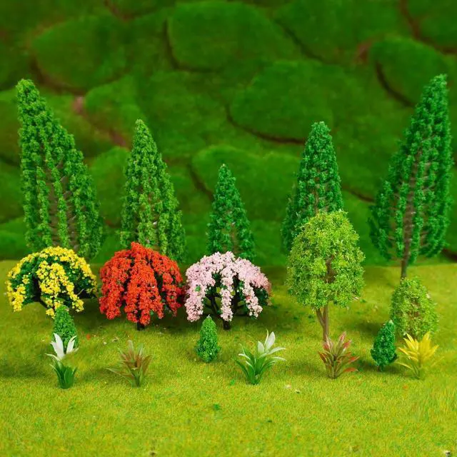 Alt view image 3 of 7 - 32Pcs Model Trees Mixed Miniature Plants Model Train Scenery for Handcrafts