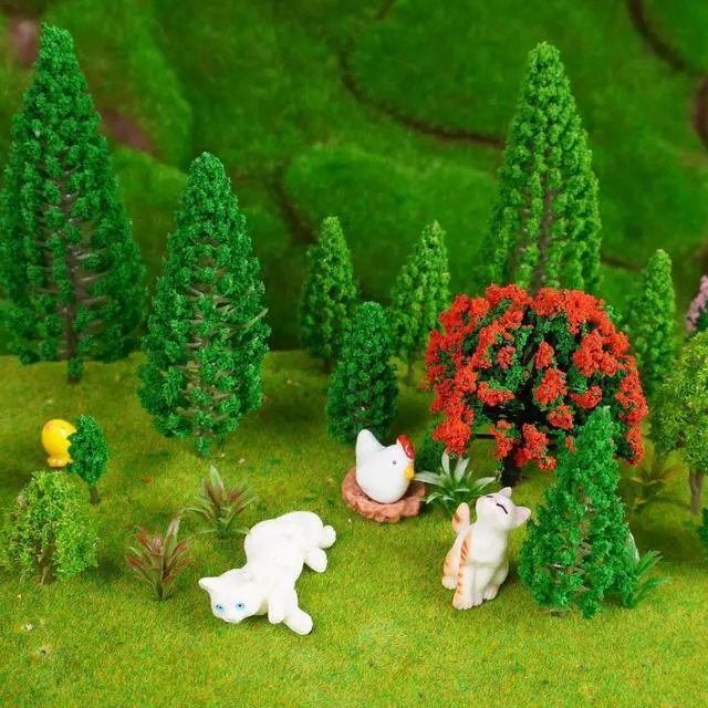 Alt view image 4 of 7 - 32Pcs Model Trees Mixed Miniature Plants Model Train Scenery for Handcrafts