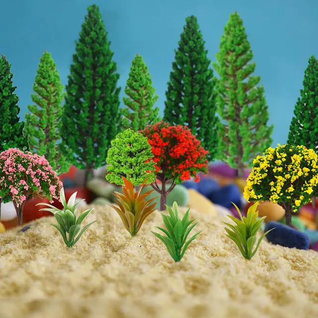 Alt view image 6 of 7 - 32Pcs Model Trees Mixed Miniature Plants Model Train Scenery for Handcrafts