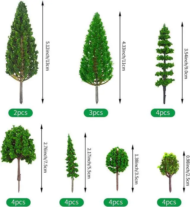 Alt view image 2 of 6 - 25Pcs Miniature Trees Model Trees for Handcrafts and Train Scenery