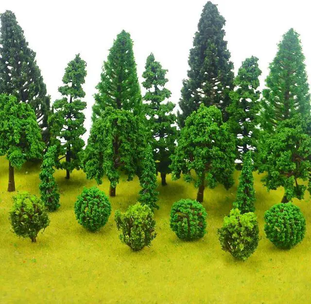 Alt view image 3 of 6 - 25Pcs Miniature Trees Model Trees for Handcrafts and Train Scenery