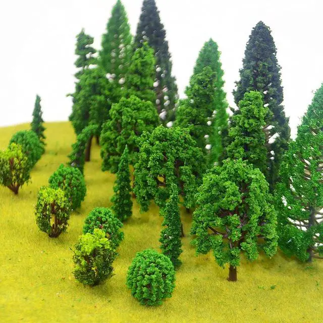 Alt view image 4 of 6 - 25Pcs Miniature Trees Model Trees for Handcrafts and Train Scenery
