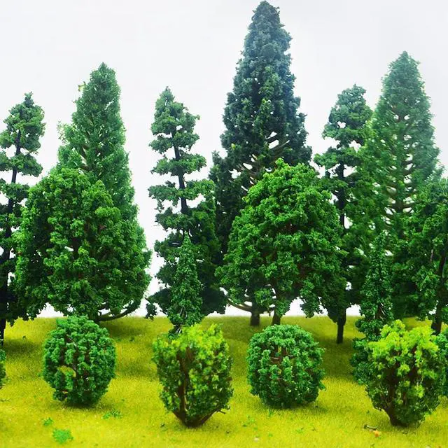 Alt view image 5 of 6 - 25Pcs Miniature Trees Model Trees for Handcrafts and Train Scenery