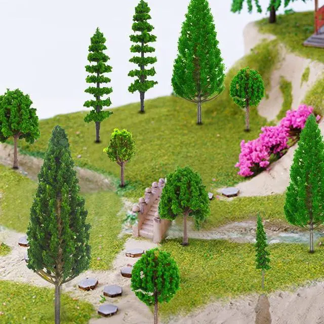 Alt view image 6 of 6 - 25Pcs Miniature Trees Model Trees for Handcrafts and Train Scenery