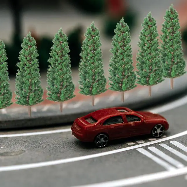 Alt view image 6 of 7 - 16 Pcs Model Pine Trees, 1.4-6.3 Inch Mixed Miniature Trees Diorama Supplies Fake Tree Landscape Tree for DIY Crafts, Building Model Scenery Landscape (Natural Green)