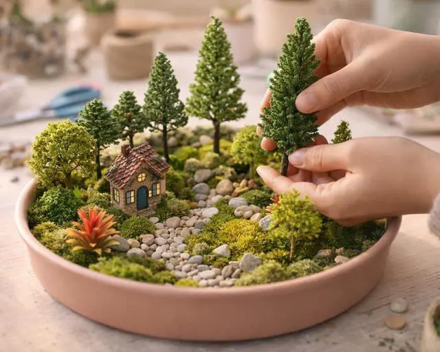 Alt view image 4 of 7 - 40 Pcs Miniature Trees 1.3-5.1 Inch Assorted Model Trees for Crafts Forest Diorama Kit Faux Plants Landscape Set for DIY