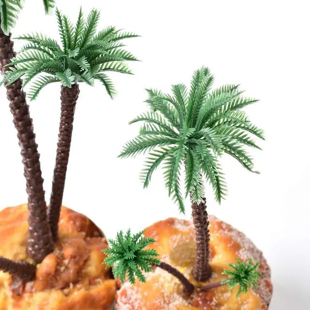 Alt view image 4 of 7 - Palm Tree Model Trees, Miniature Palm Trees Fake Plastic Trees for Cake Decoration, Diorama, Fairy Garden, Train Scenery & Beach Landscape DIY(20PCS2.1" - 7.4")