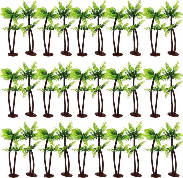 Main image of YOOHUA 25PCS Coconut Palm Model Artificial Trees/Cake Topper - Charming Cupcake Topper Scenery Model Scenery Model for Cake Decorations or Building Model Landscape Artificial Plants