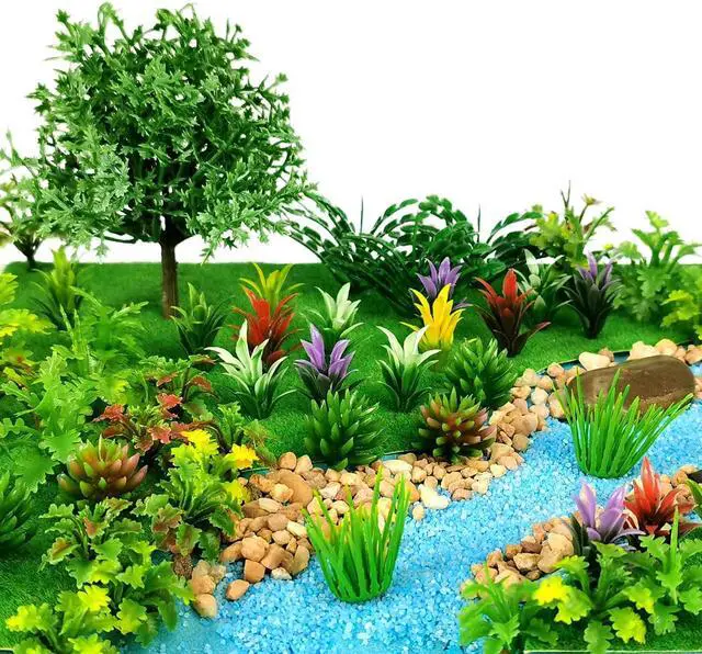Main image of 91Pcs Model Trees Mixed Miniature Plants Model Train Scenery for Handcrafts